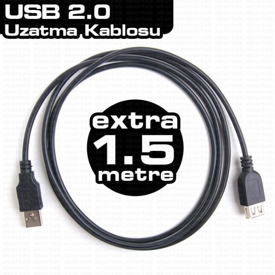 USB 2.0 Uzatma Kablosu (AM/AF) 1.5 Metre 